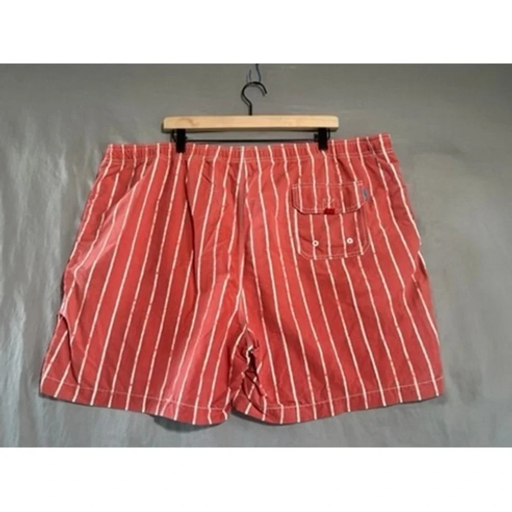 Tommy Bahama Relax Mens XXL Red White Striped Swim Trunks Marlin Board Shorts